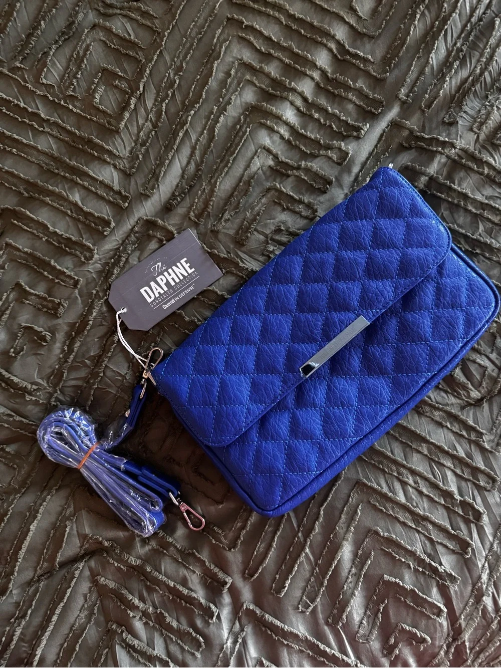 NWT Damsel in Defense Clutch Blue Concealed Carry Crossbody Purse Holster